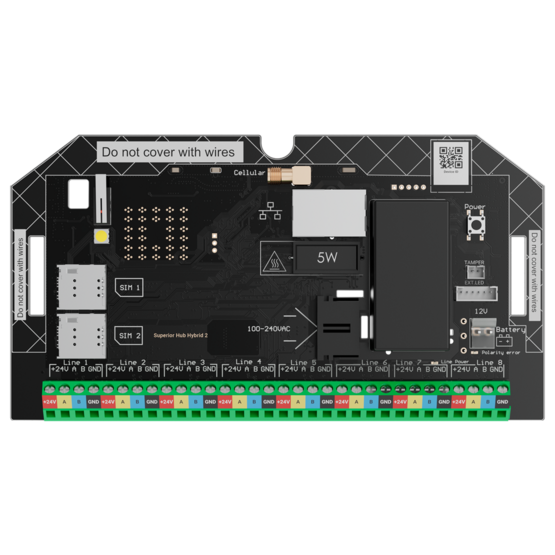 AJAX Hub Hybrid 2 W/C Centrálny ovládací panel bez krabice