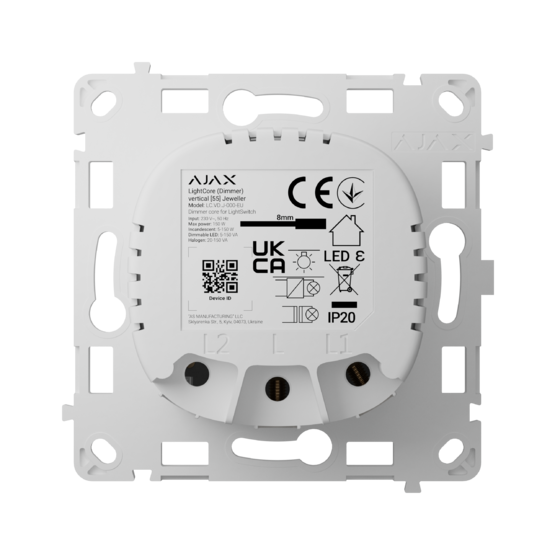 AJAX LightCore Dimmer vertical White Relé