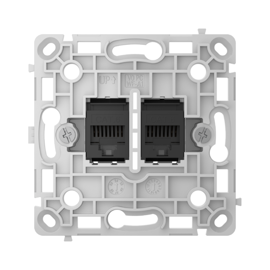 AJAX OutletCore (LAN) vertical Black Nástenná zásuvka 2 x RJ45, čierna