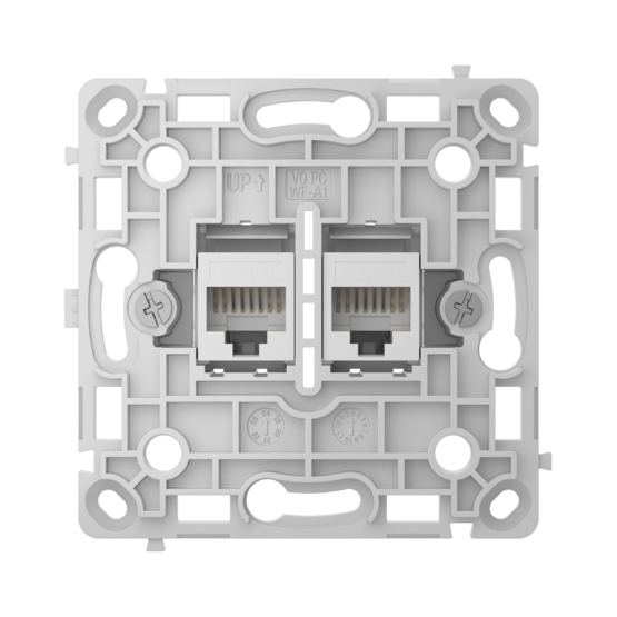 AJAX OutletCore (LAN) vertical White Nástenná zásuvka 2 x RJ45, biela