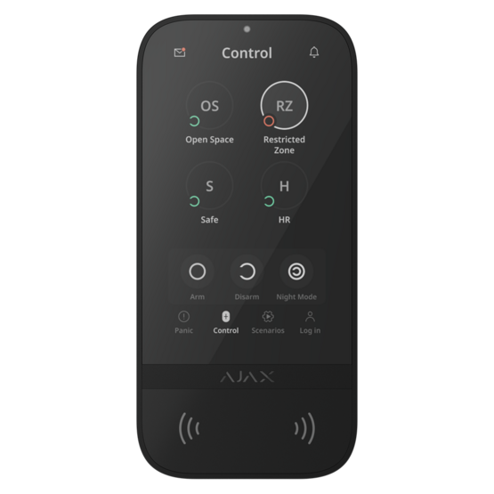 AJAX Superior KeyPad TouchScreen G3 Black Bezdrôtová dotyková klávesnica