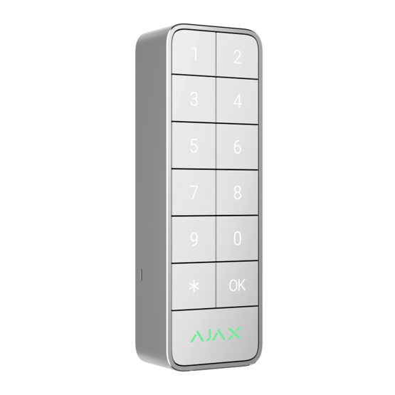 AJAX Superior Keypad Outdoor Fibra White Drôtová klávesnica