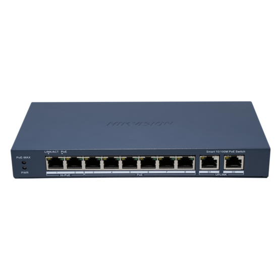 HIKVISION DS-3E1310HP-EI(B) 8 10/100 Mbps PoE portový switch