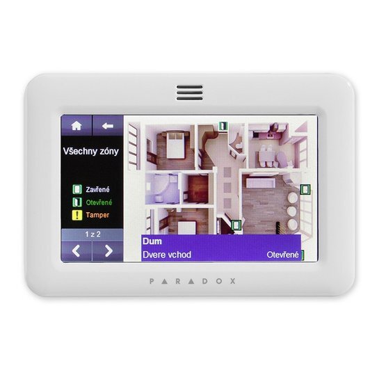 PARADOX TM50 white LCD klávesnica