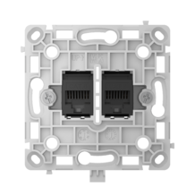 AJAX OutletCore (LAN) Black Nástenná zásuvka 2 x RJ45, čierna