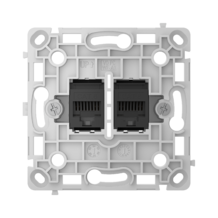 AJAX OutletCore (LAN) vertical Black Nástenná zásuvka 2 x RJ45, čierna